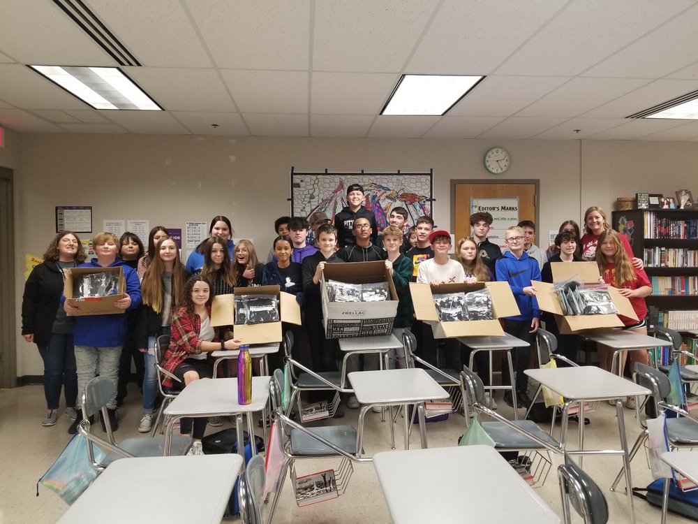 8th SAG students with Blessing Bags