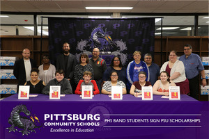 PHS Band Students Sign PSU Scholarships